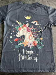 Girl's Floral Pony T-shirt 3D Print Short Sleeve Tee For Summer