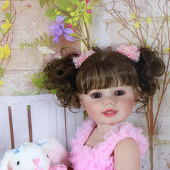 55" Doll 3D Painted Skin Soft Full Vinyl Rooted Hair Plush Bunny Gift