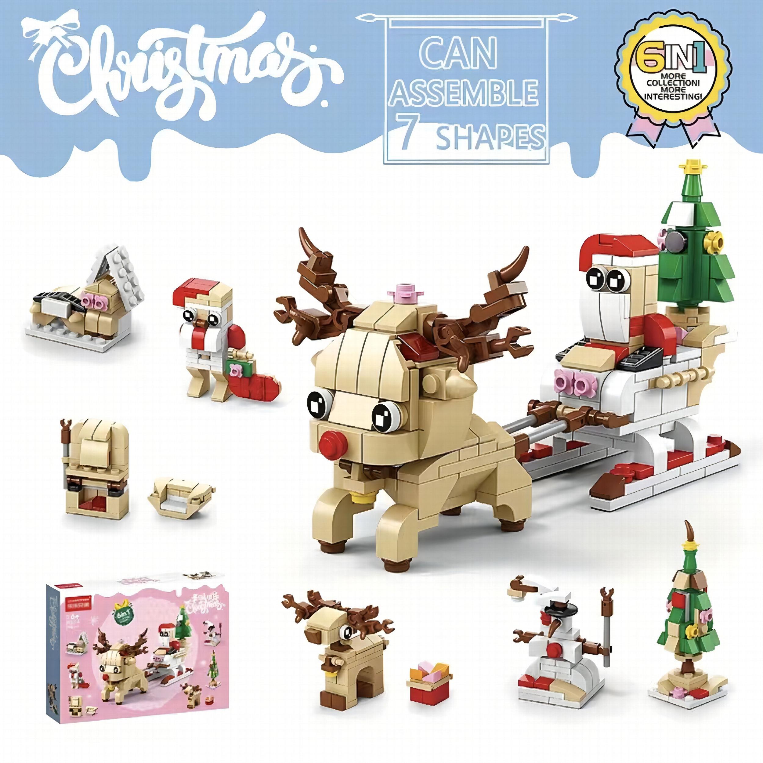 Christmas Series Small Assembly Building Blocks Santa Claus Toy for Children
