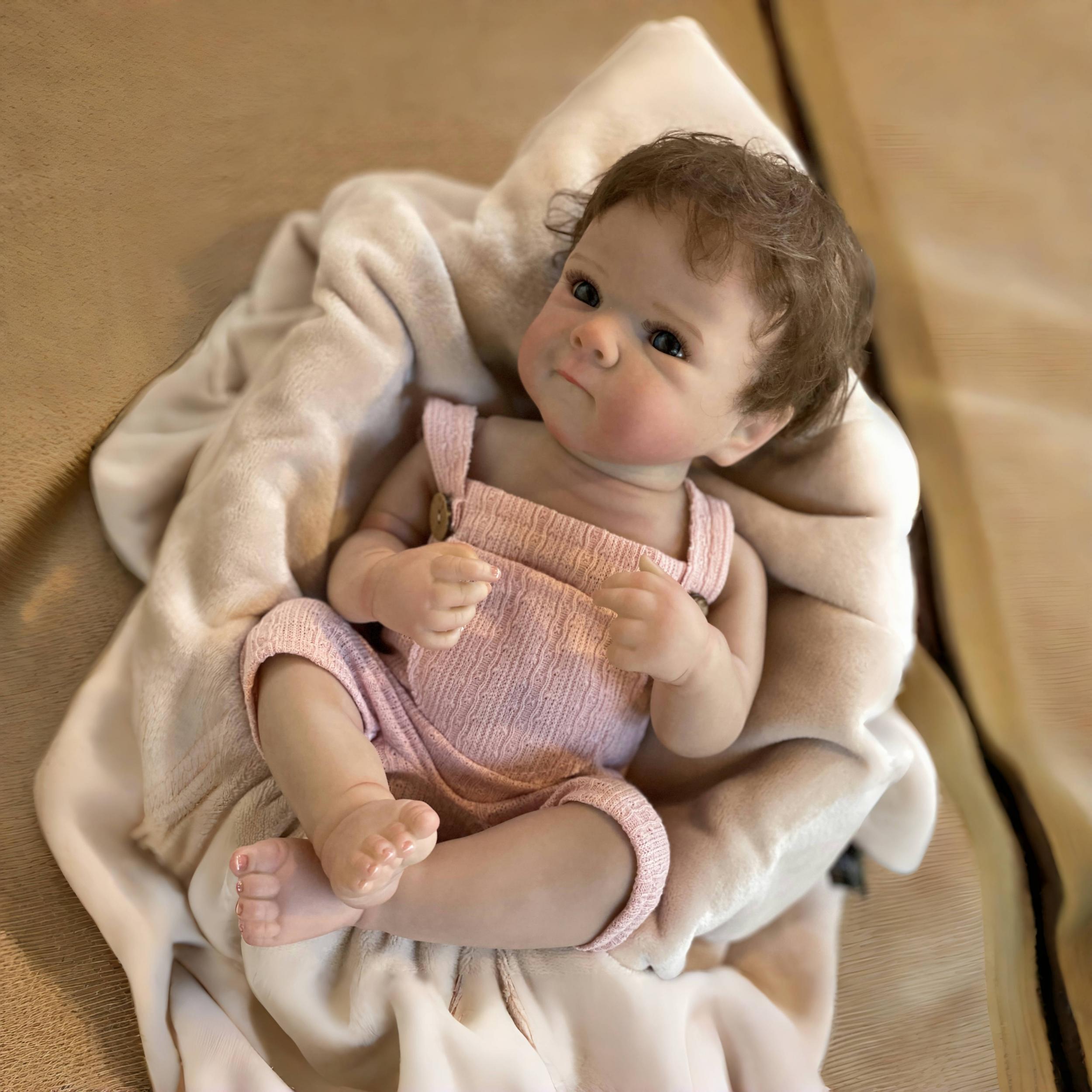 Realistic Reborn Doll Soft Full Body Vinyl Waterproof Painted Doll