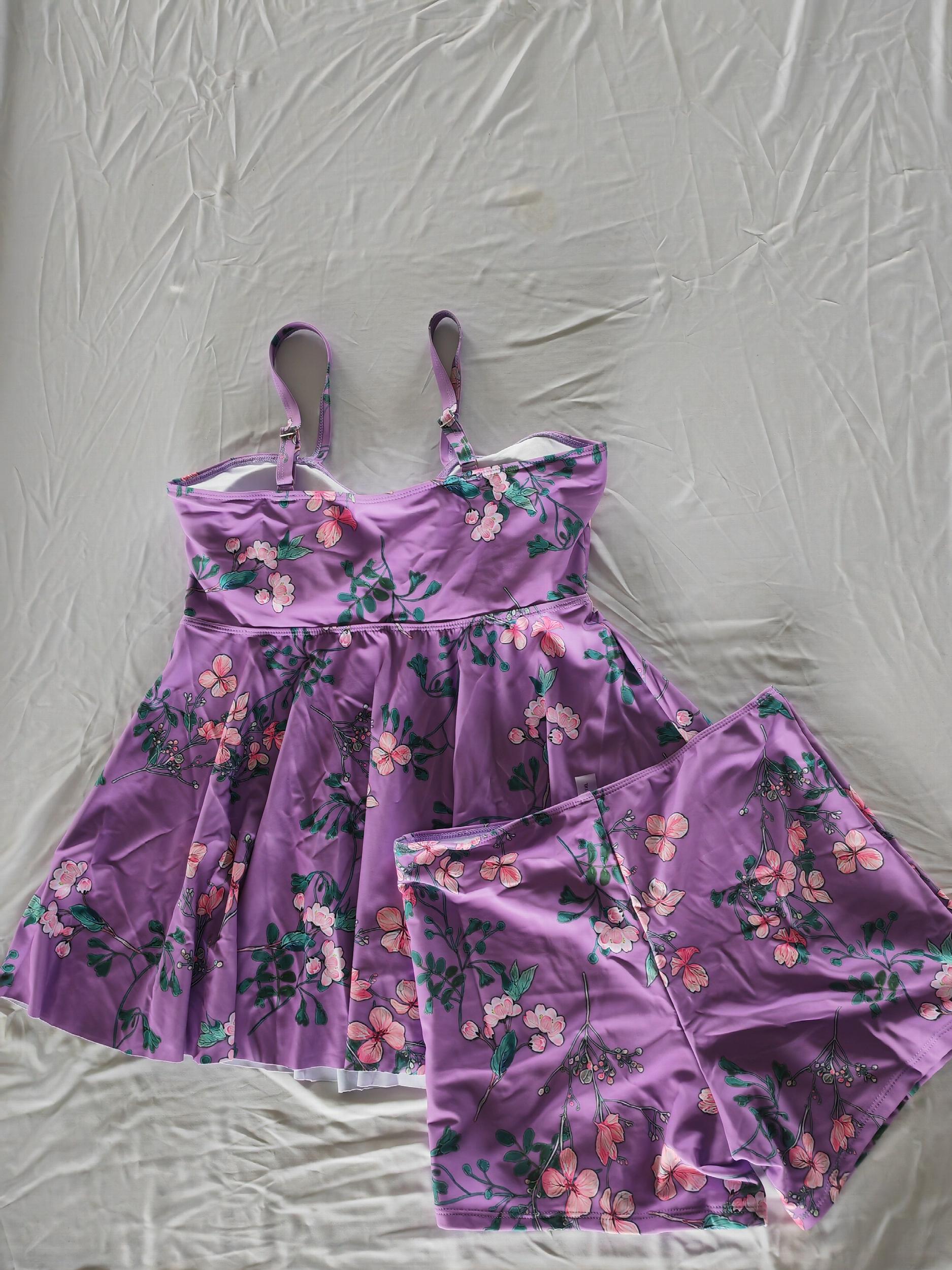  Floral Print Ruched Swimsuit Set