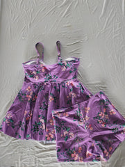  Floral Print Ruched Swimsuit Set