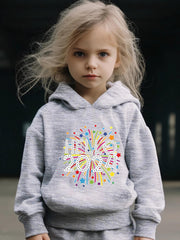 Kid's 2pcs Hello 51 41meter Print Outfit Girl's Sporty Clothes