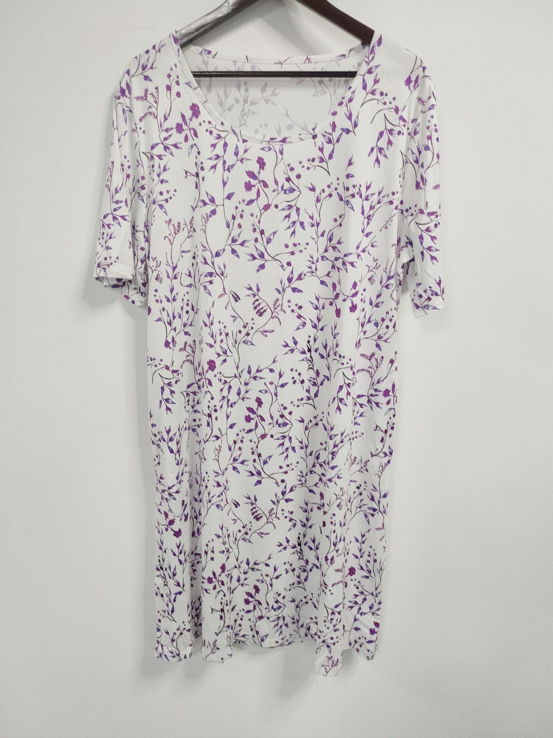  Floral Print Short Sleeve Smock Dress With Pockets