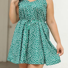 Ditsy Floral Print V-Neck Cami Dress