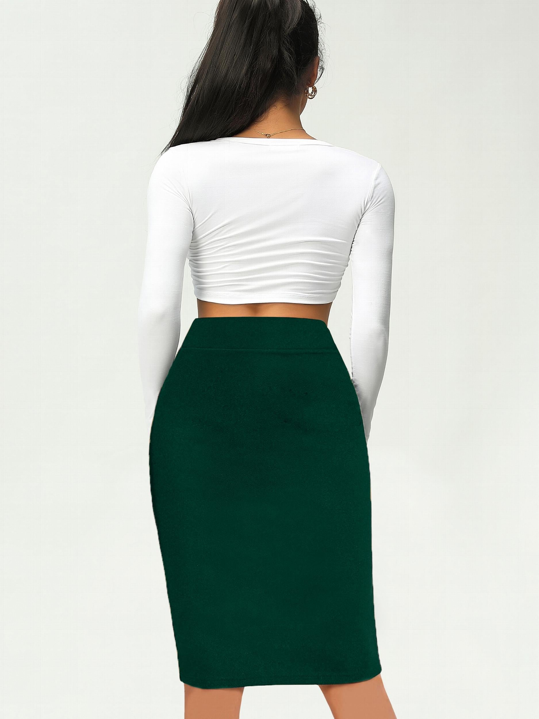 Solid Bag Hip Skirts High Waist Pencil Skirts Women's Clothing