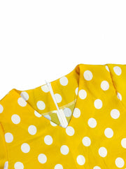  Boho Dress Women's Polka Dots V Neck Short Sleeve Dress