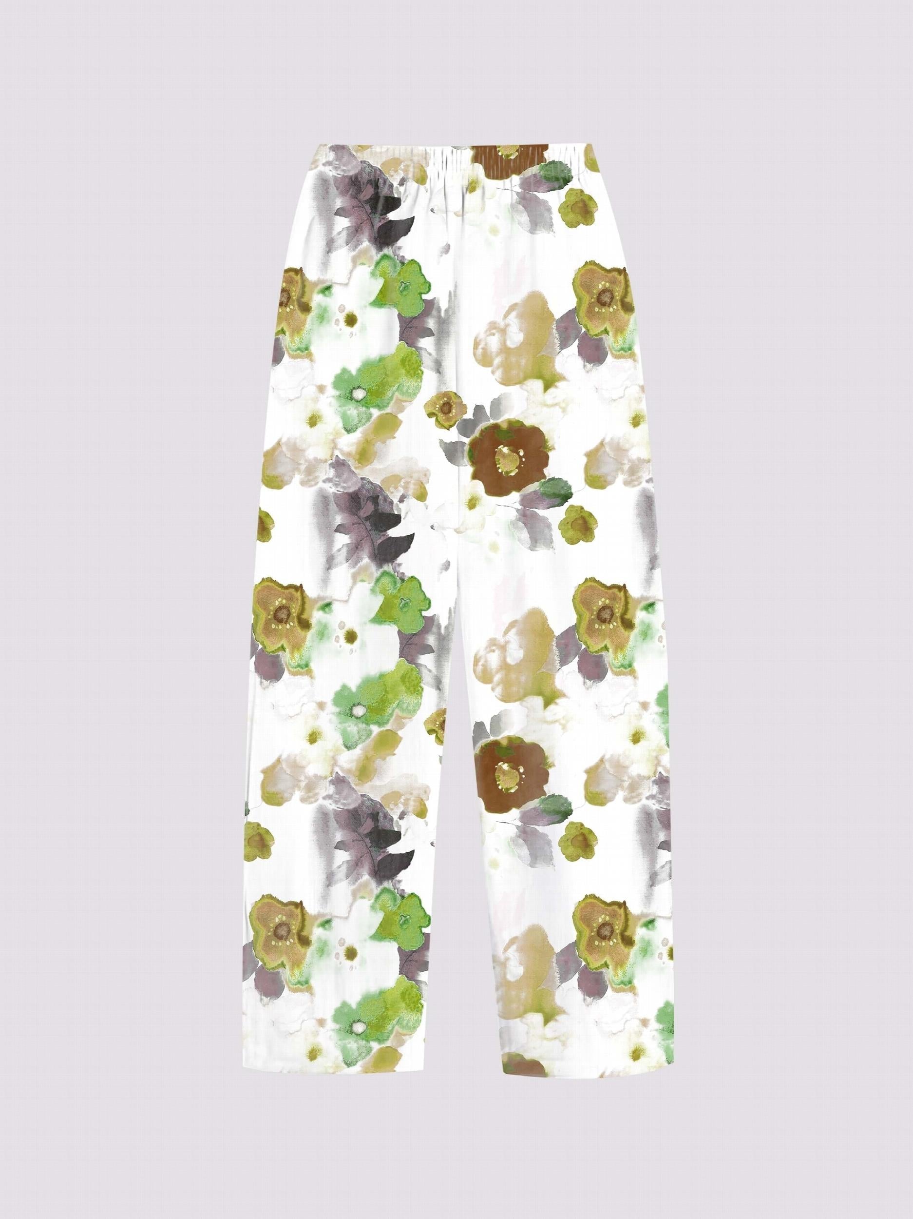 Graphic Print Dual Pockets Loose Pants Casual Comfy Pants