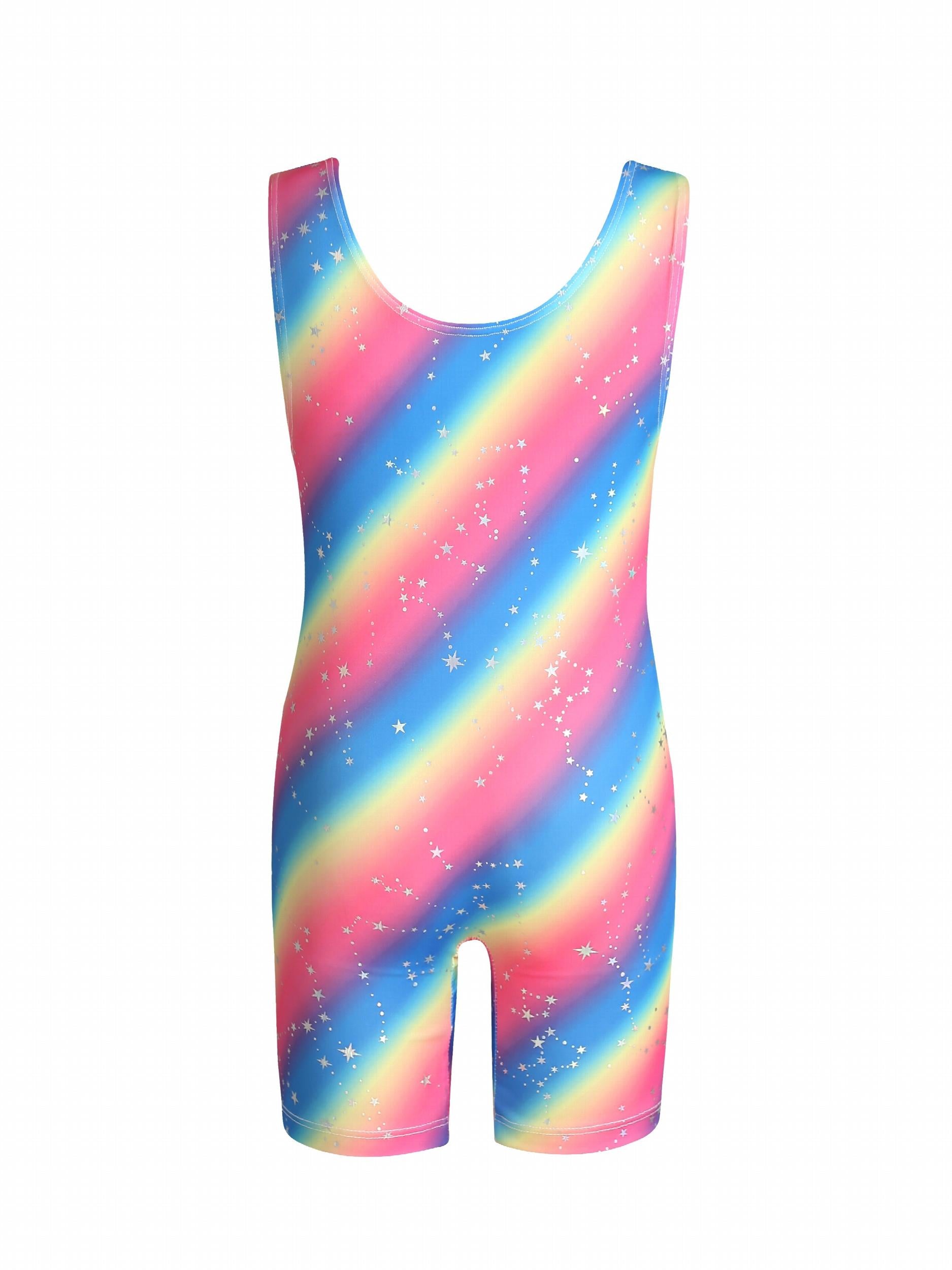 Girls Sleeveless Athletic Jumpsuit Gymnastics Leotards Outfit