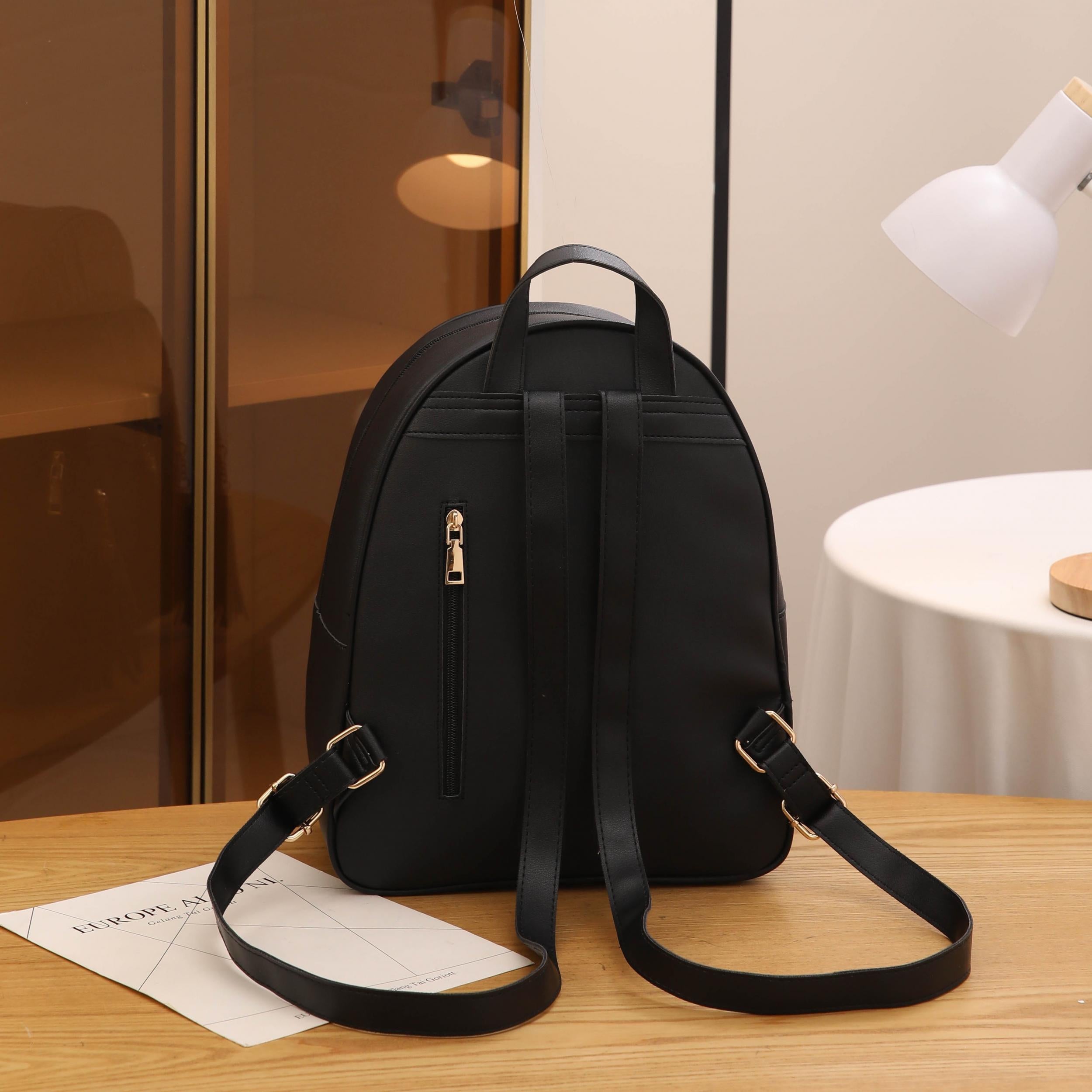 3pcs Large Capacity Backpack Small Backpack Clutch Purse Set