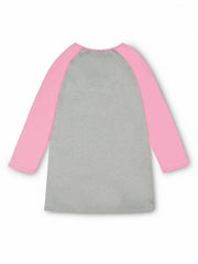  Turkey & Letter Print Raglan Sleeve Round Neck Stretch Sleep Dress