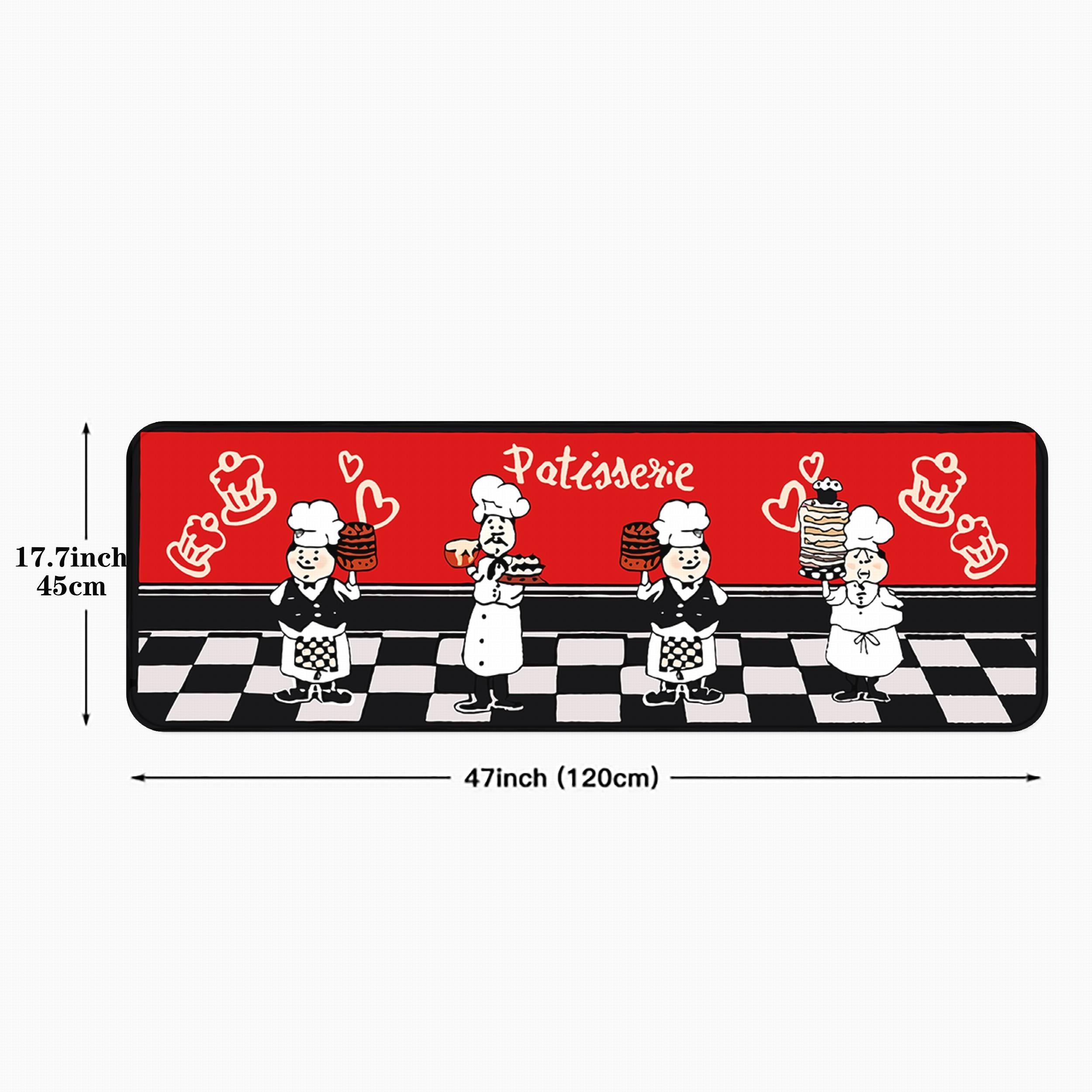 1pc Long Strip Non-slip Floor Mat Velvet Cushion Red Cake Room Rug