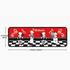 1pc Long Strip Non-slip Floor Mat Velvet Cushion Red Cake Room Rug