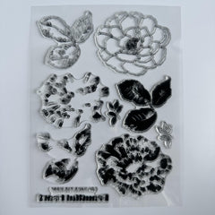 Flower & Butterfly Clear Stamp Set for Card Making & Scrapbooking