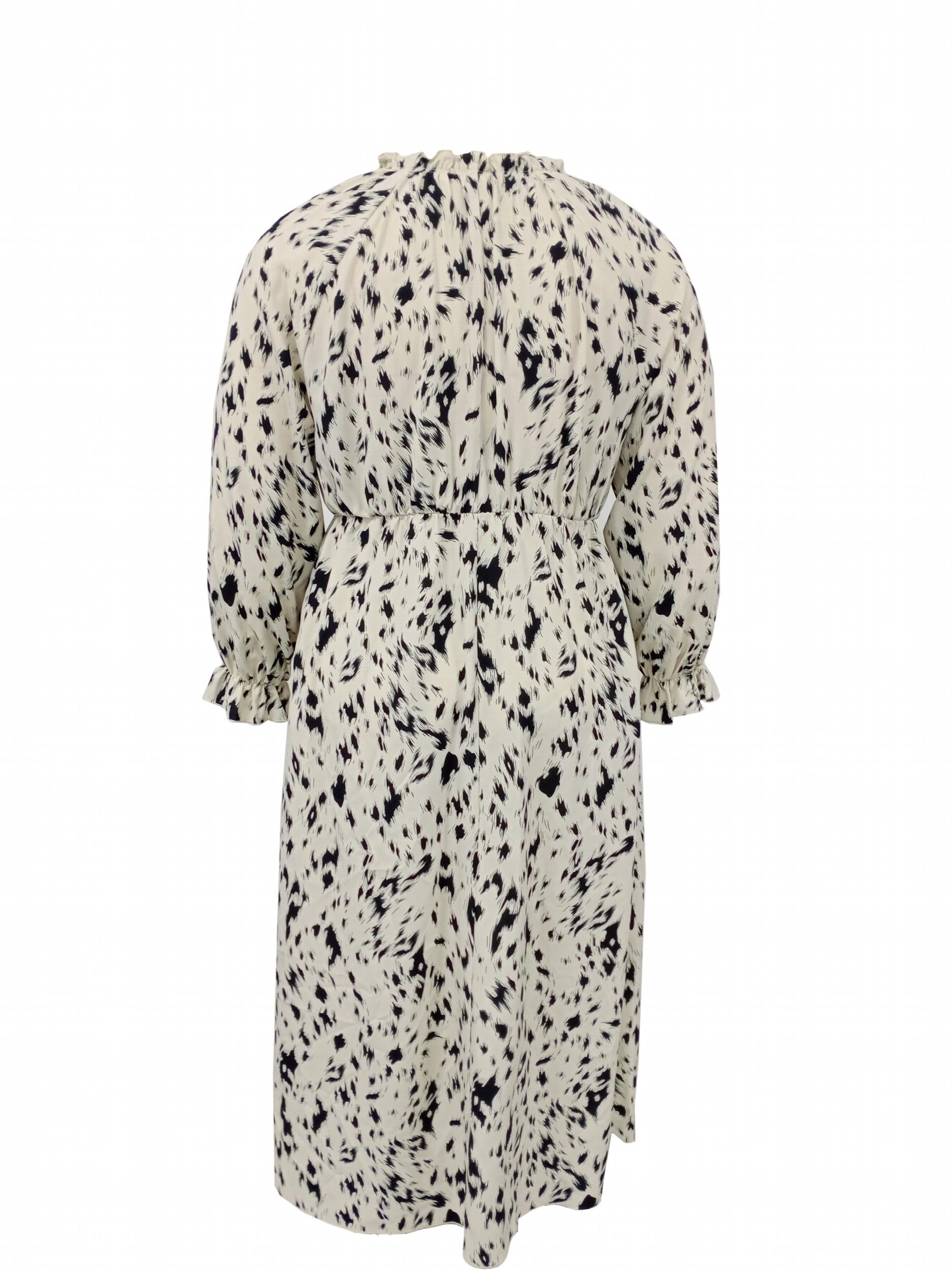  Leopard Print Maxi Dress with Flounce Sleeves