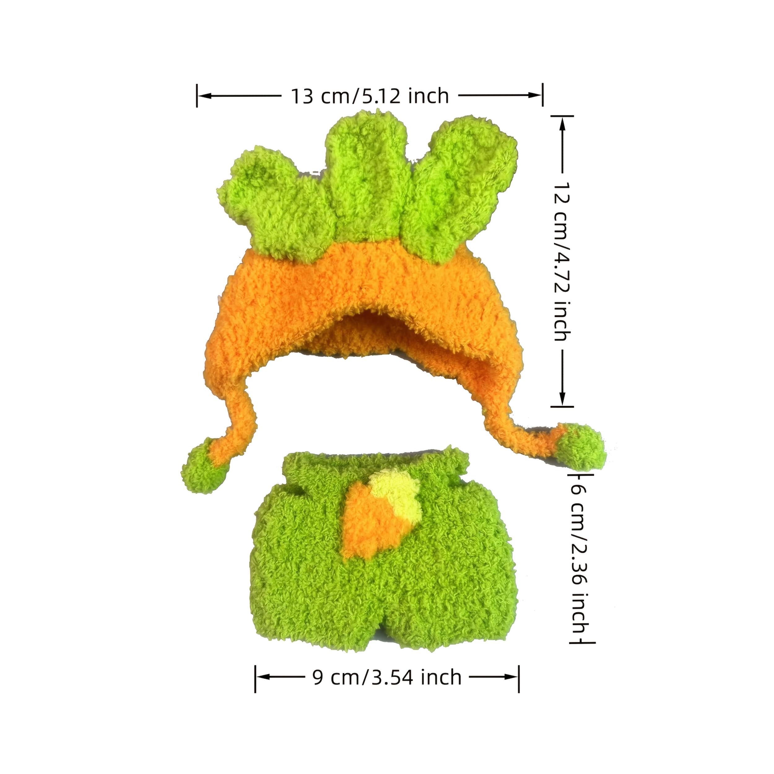 Labubu & Carrots Green & Orange Bunny Ears Matching Outfits for Dolls