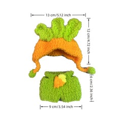Labubu & Carrots Green & Orange Bunny Ears Matching Outfits for Dolls