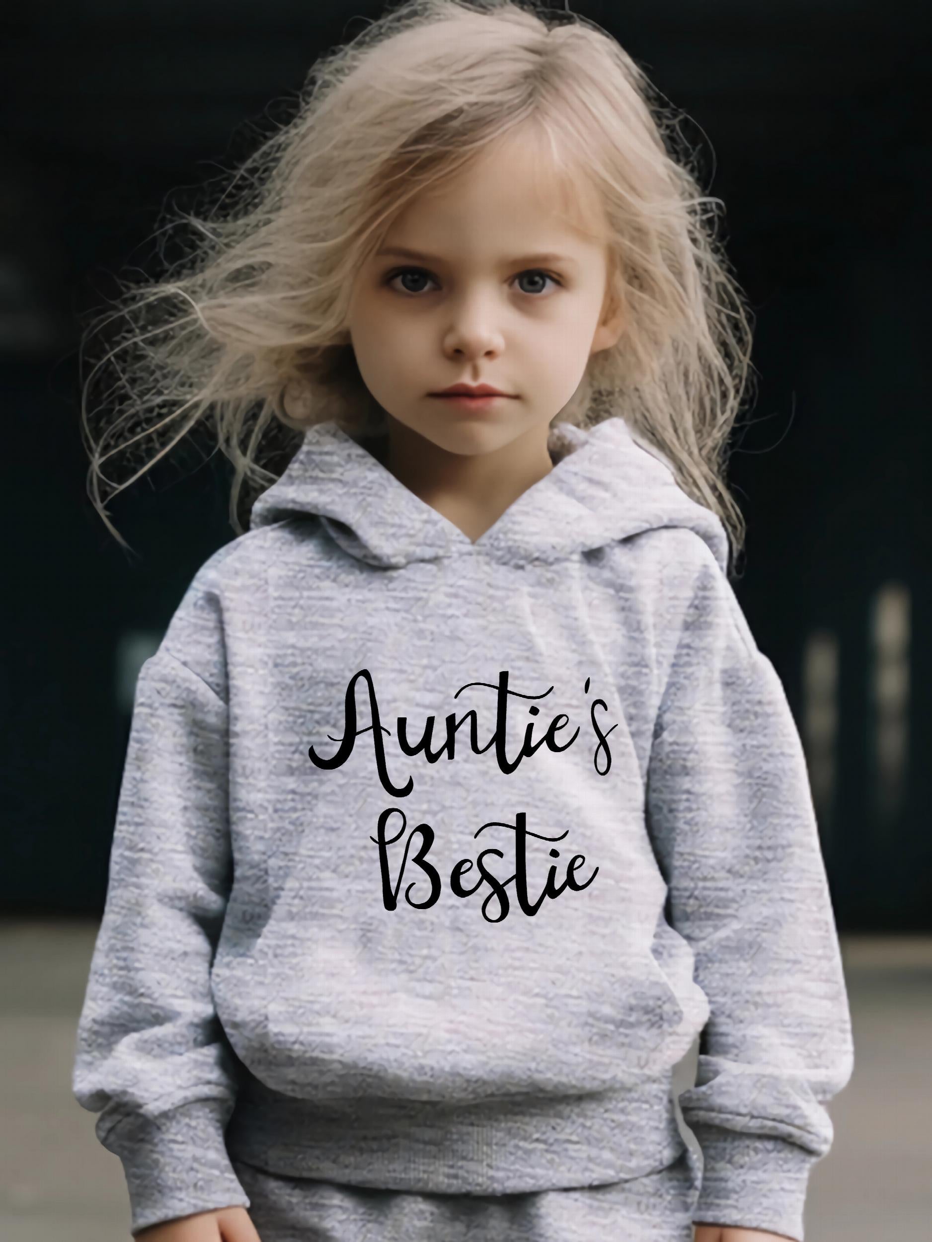 Girls Activewear Set Auntie's Bestie Graphic 2pcs Set Spring Fall Sports