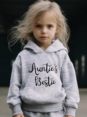 Girls Activewear Set Auntie's Bestie Graphic 2pcs Set Spring Fall Sports