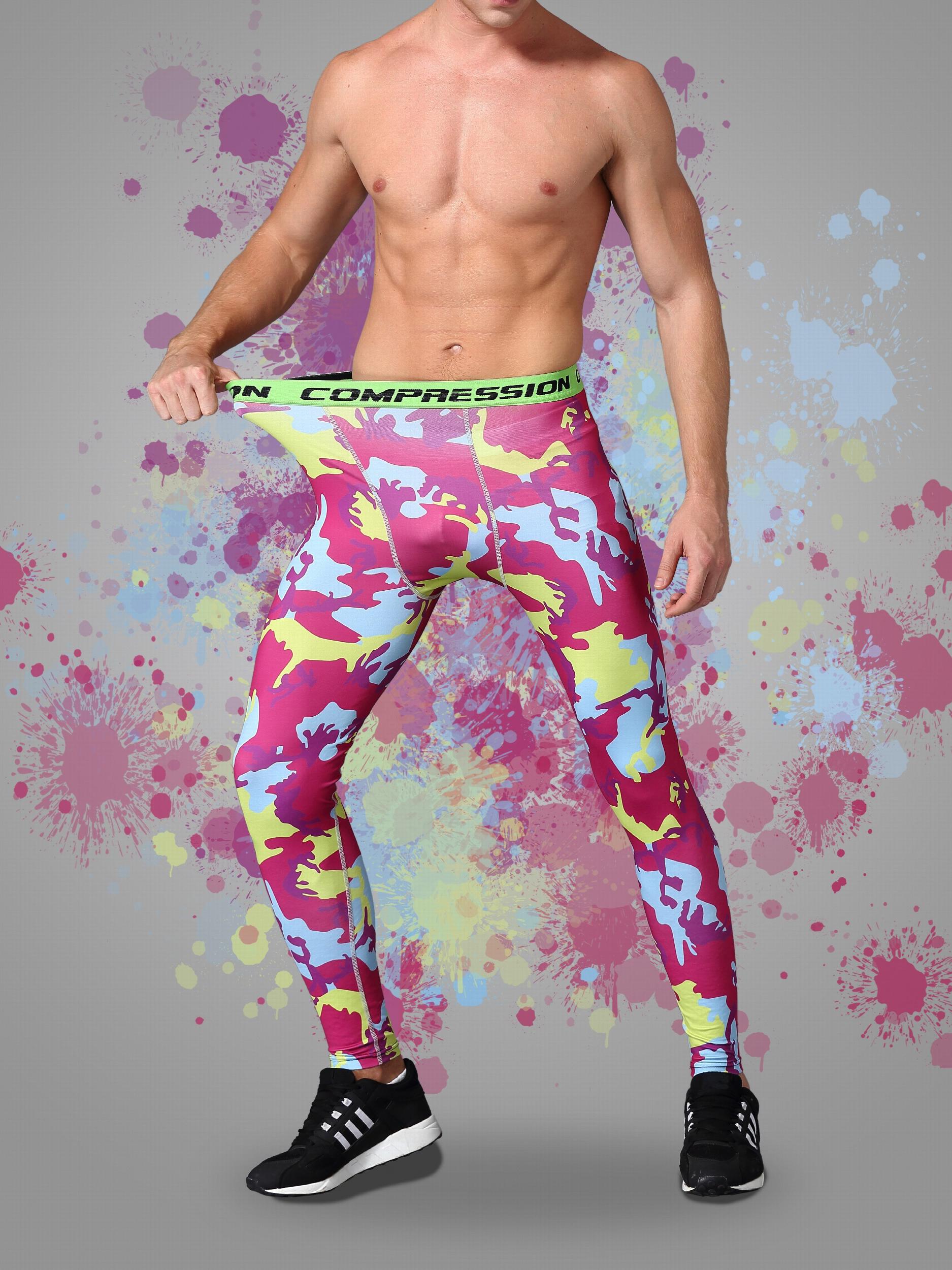 2 Pcs Men's Sports Leggings Quick Dry Compression Pants