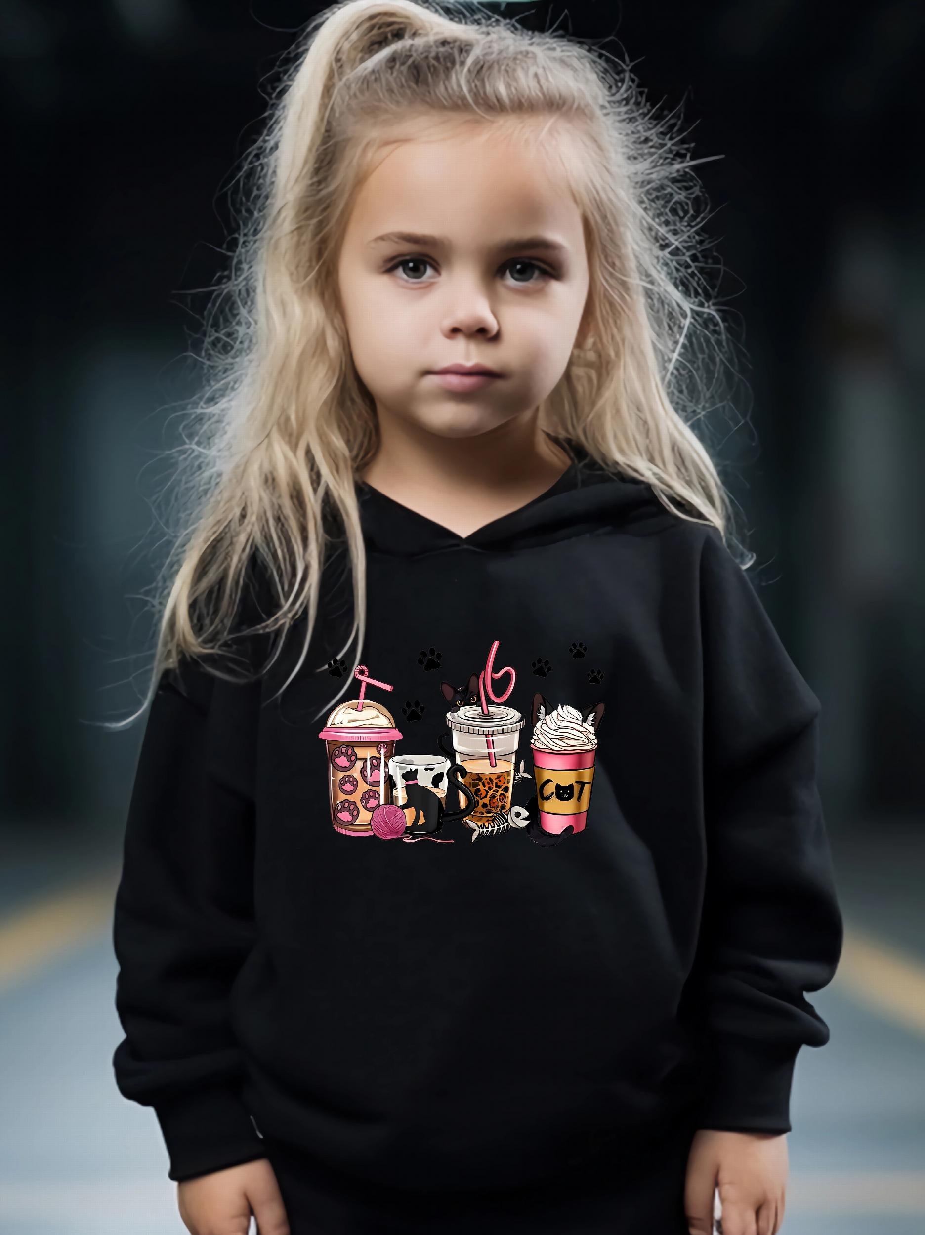 Coffee Print 2pcs Girls Outfits For Sports Spring Fall Outdoor Gift