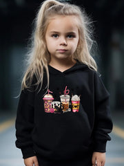 Coffee Print 2pcs Girls Outfits For Sports Spring Fall Outdoor Gift