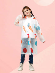 Girls Cartoon Raincoat Poncho for School