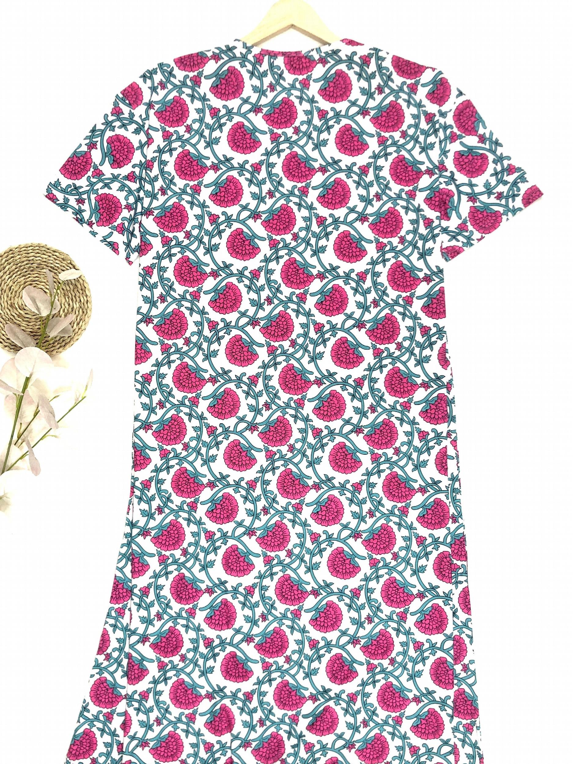 Boho Lounge Dress Plus Size Floral Print Comfort Nightdress