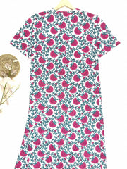 Boho Lounge Dress Plus Size Floral Print Comfort Nightdress