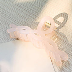 Pink Acrylic Large Hair Claw Frosted Shark Claw Ponytail Holder