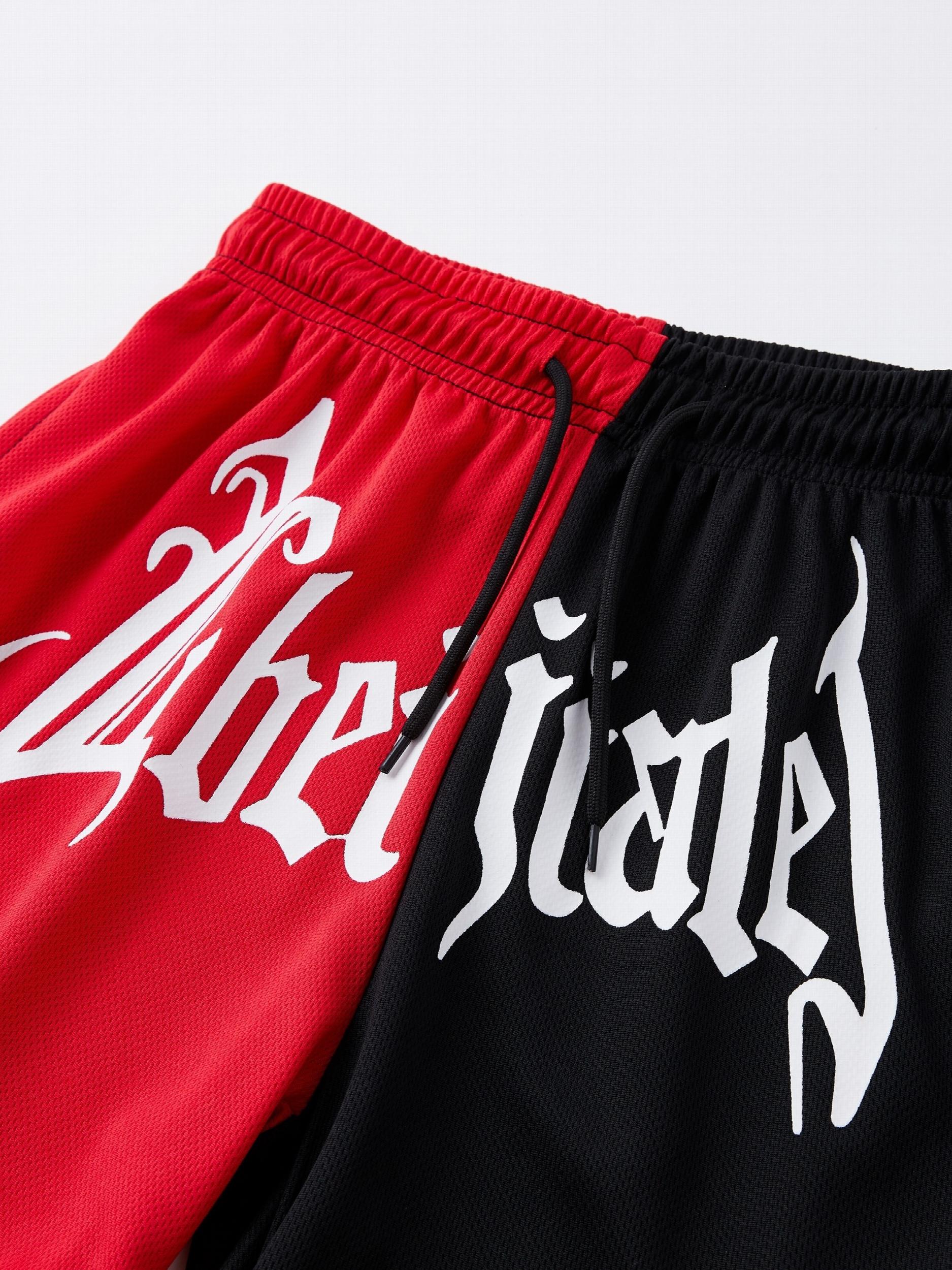 Boys Block Letter Print Gym Workout Shorts Quick Dry Lightweight