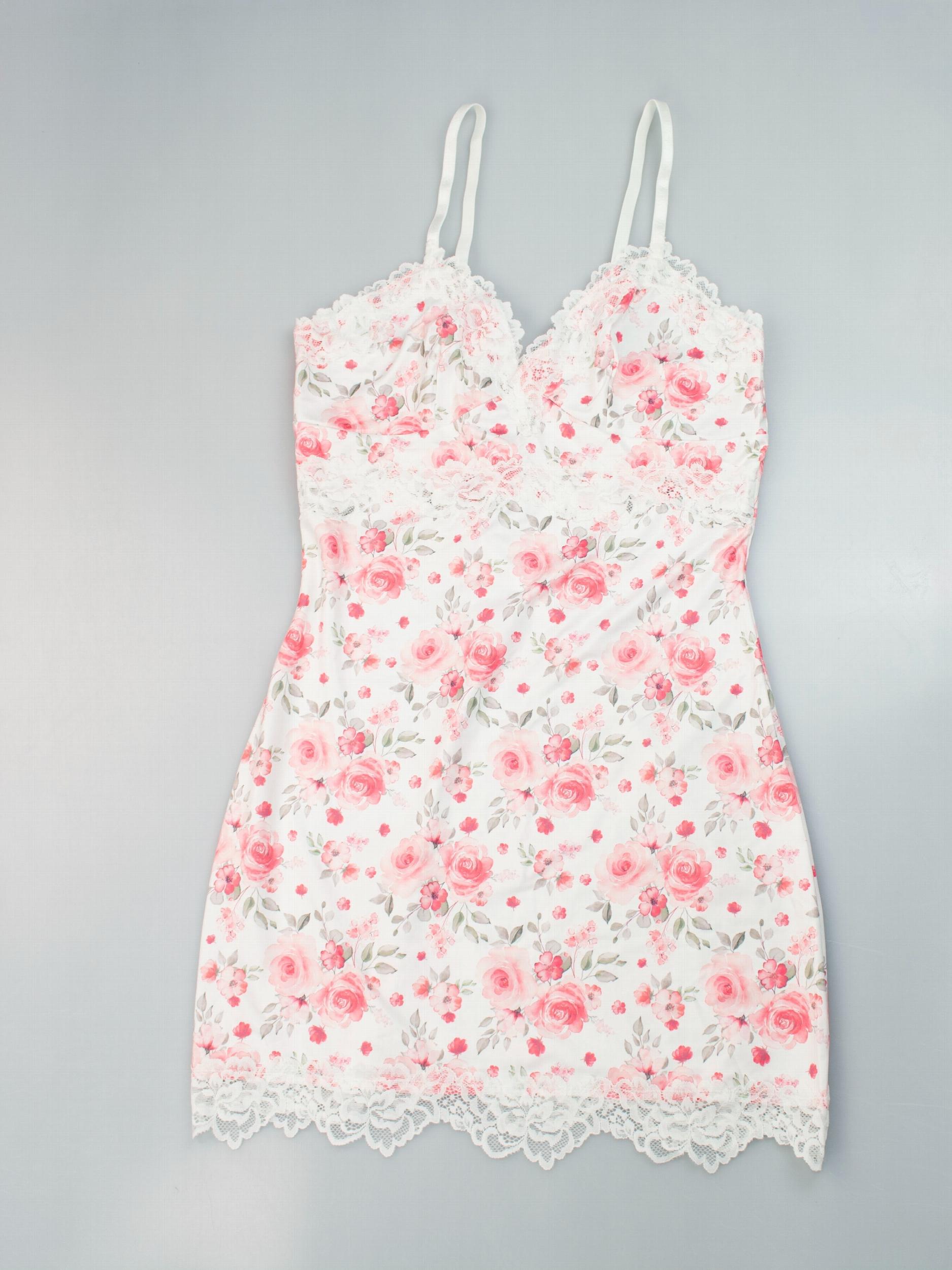 Floral Nightdress Lace Trim V-Neck Sleep Dress Women's Sleepwear