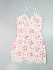 Floral Nightdress Lace Trim V-Neck Sleep Dress Women's Sleepwear