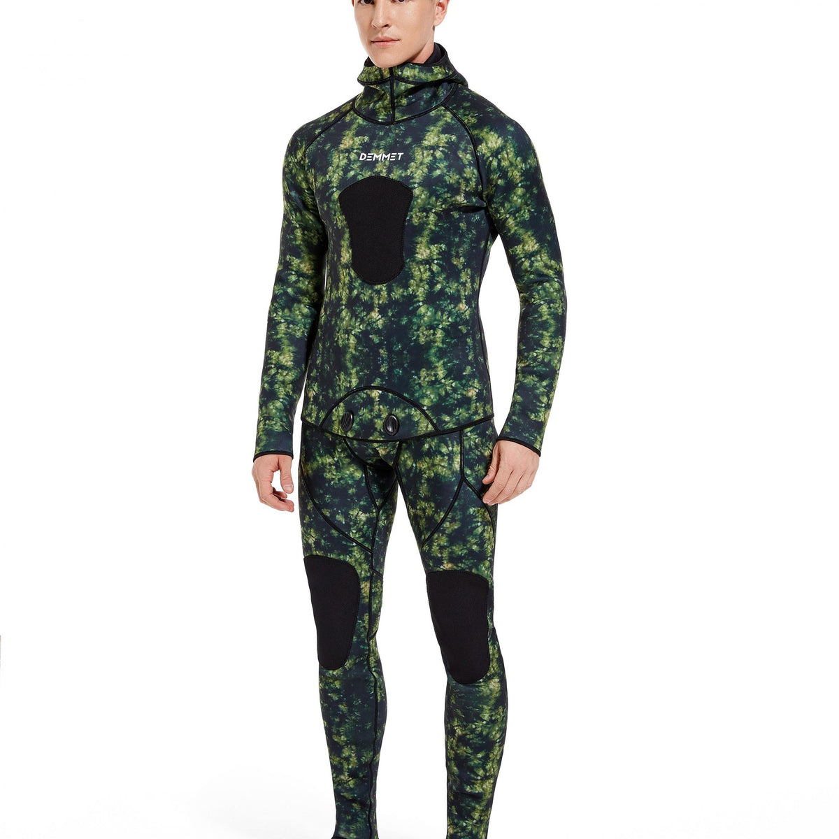 Men's Neoprene 3mm Camo Hoodie Wetsuit Full Suit for Snorkeling