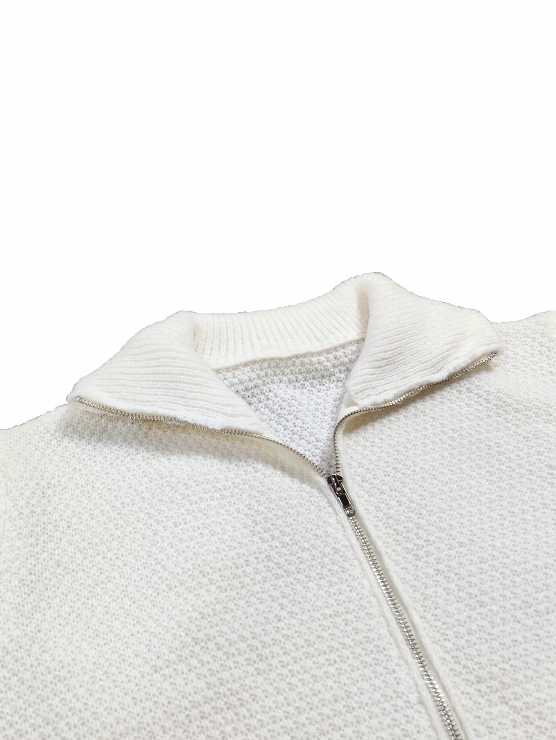  Solid Zip Up Long Sleeve Cardigan With Pockets