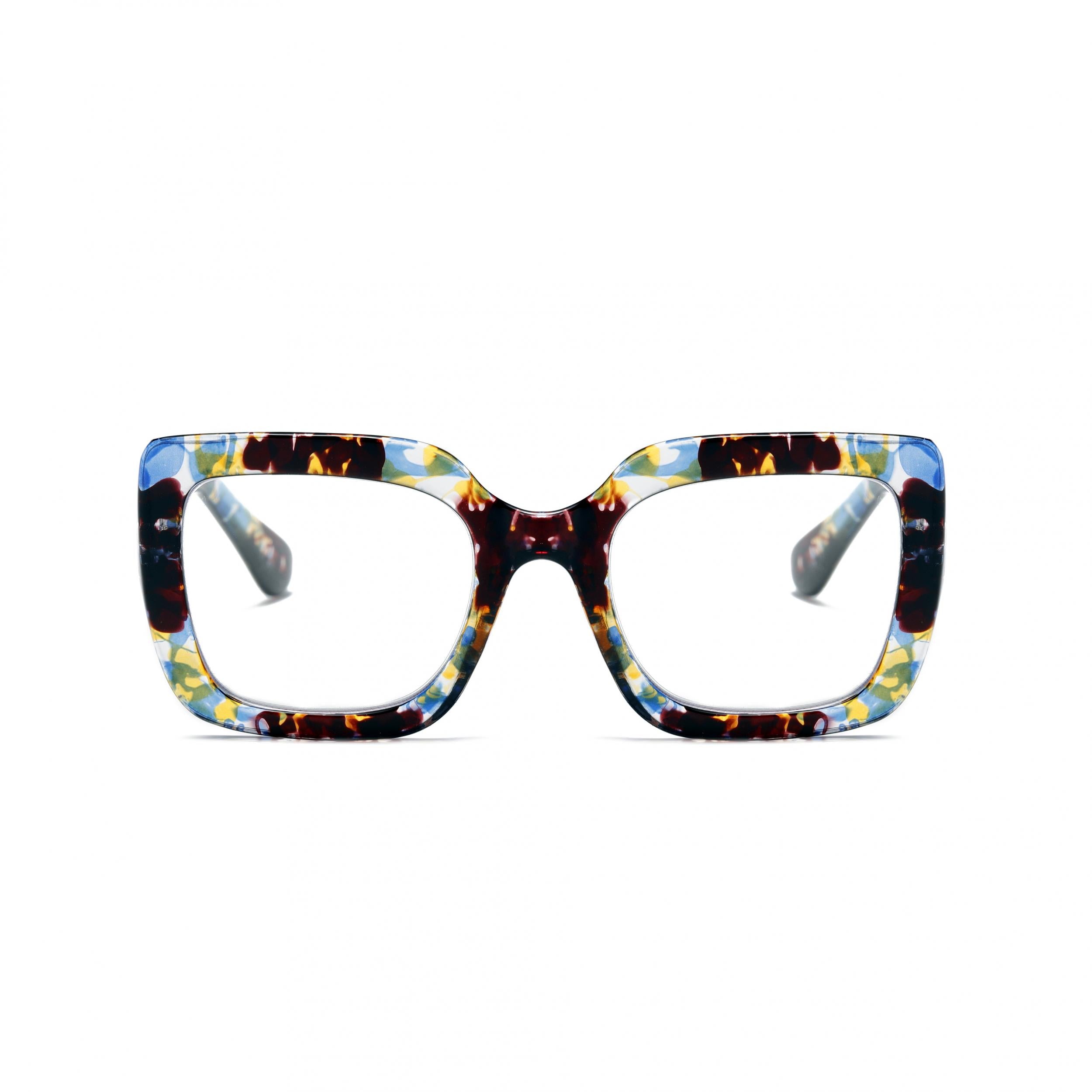 Retro Square Women's Reading Glasses Blackout Spring Hinge