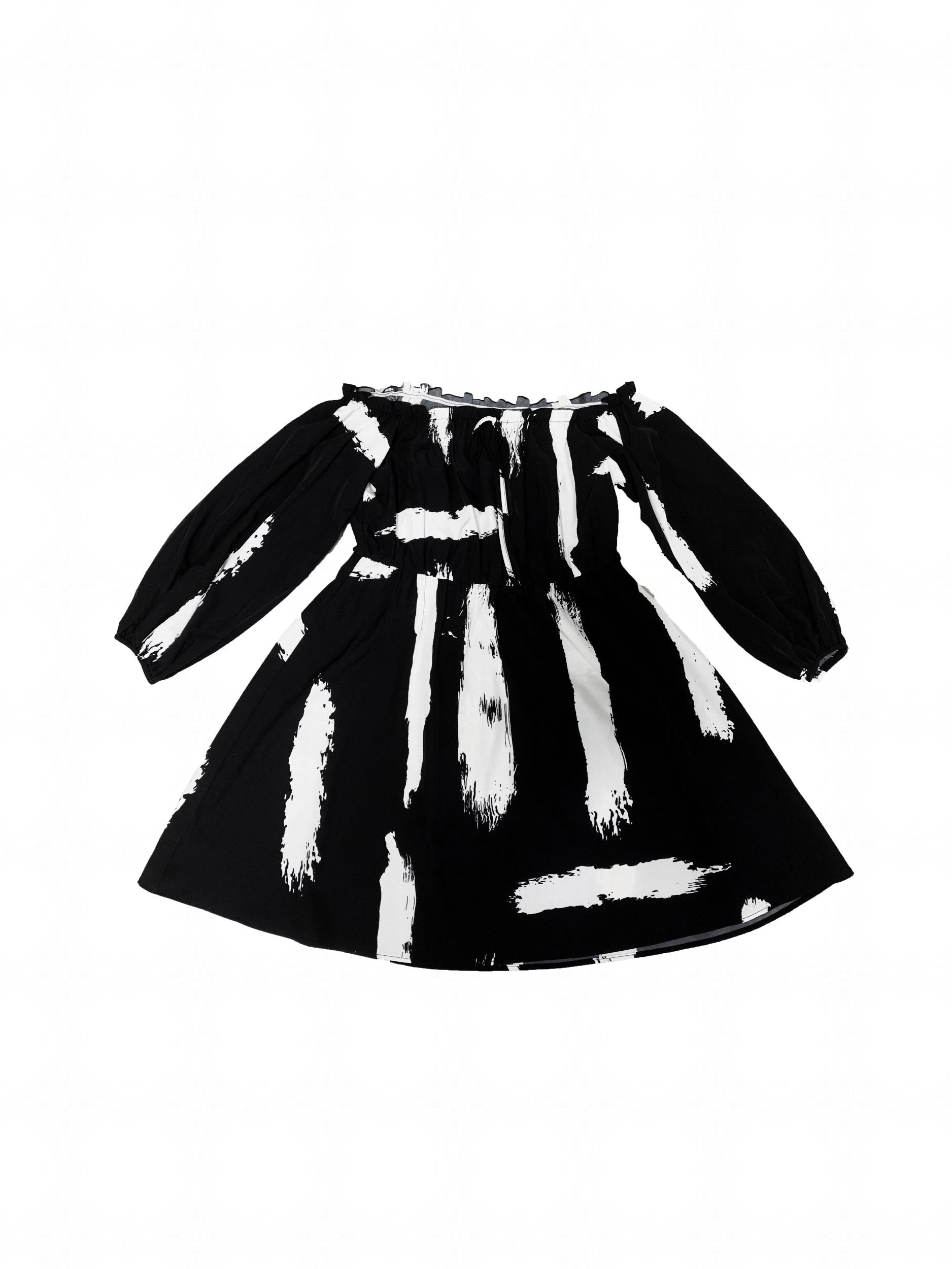 Plus Size Casual Dress Women's Plus Brush Print Off Shoulder