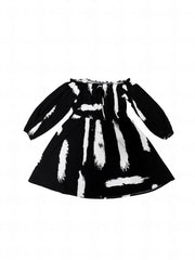 Plus Size Casual Dress Women's Plus Brush Print Off Shoulder