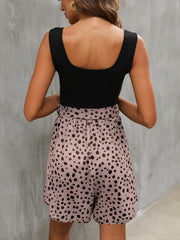 Leopard Print Splicing Rompers Women's Clothing