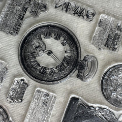 Retro Clock Series Stamp Flower Silicone Stamp