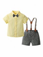 Baby Toddler Boy Formal Gentleman Suit Set Bowtie Pants Outfit