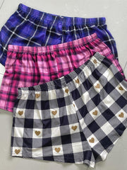  Plaid Stretch Loungewear Set 3pcs