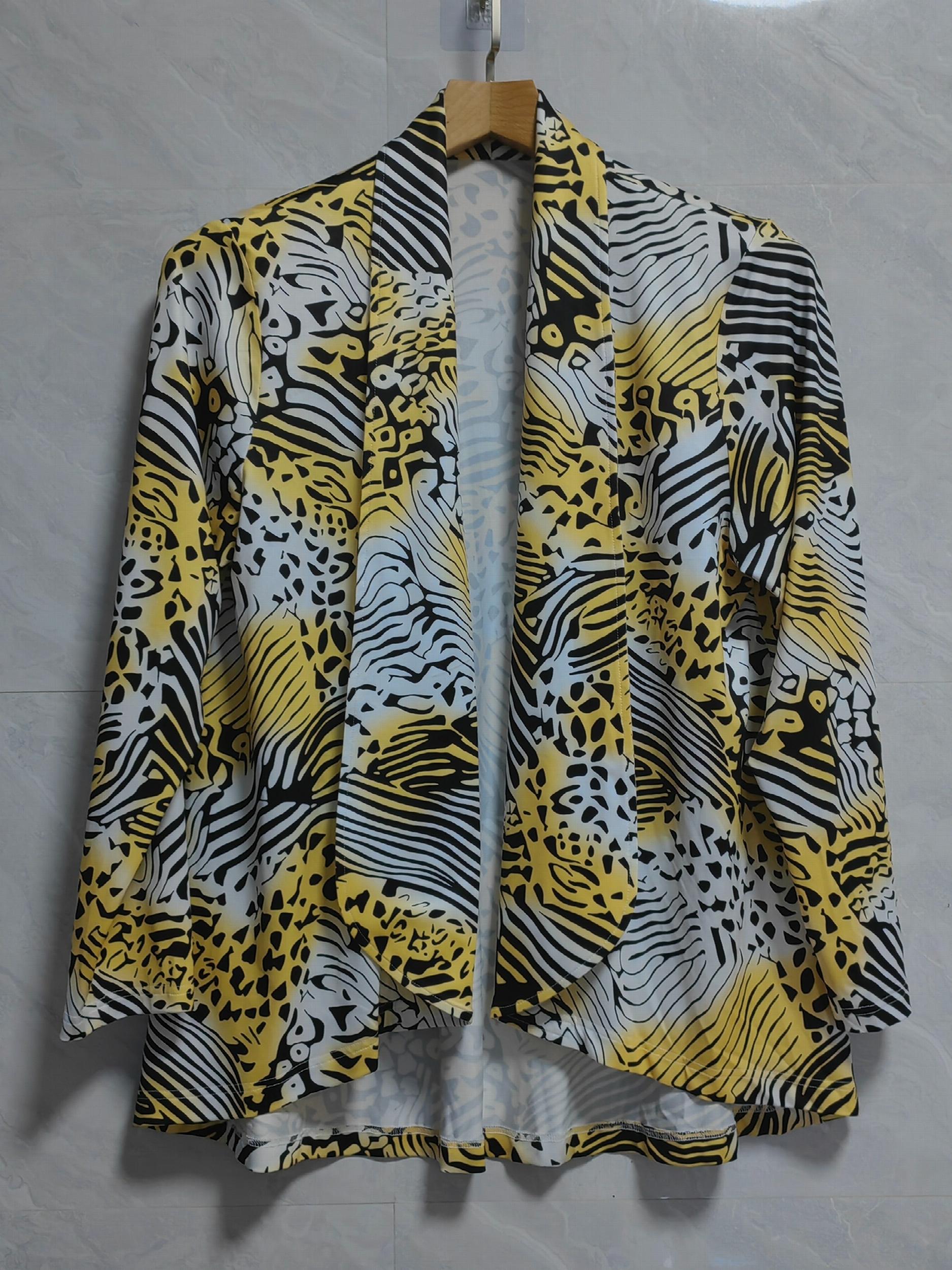  Leopard Print Open Front Cardigan