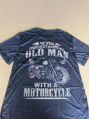 Men's 3D Motorcycle Print T Shirt Casual Mid Stretch Tee