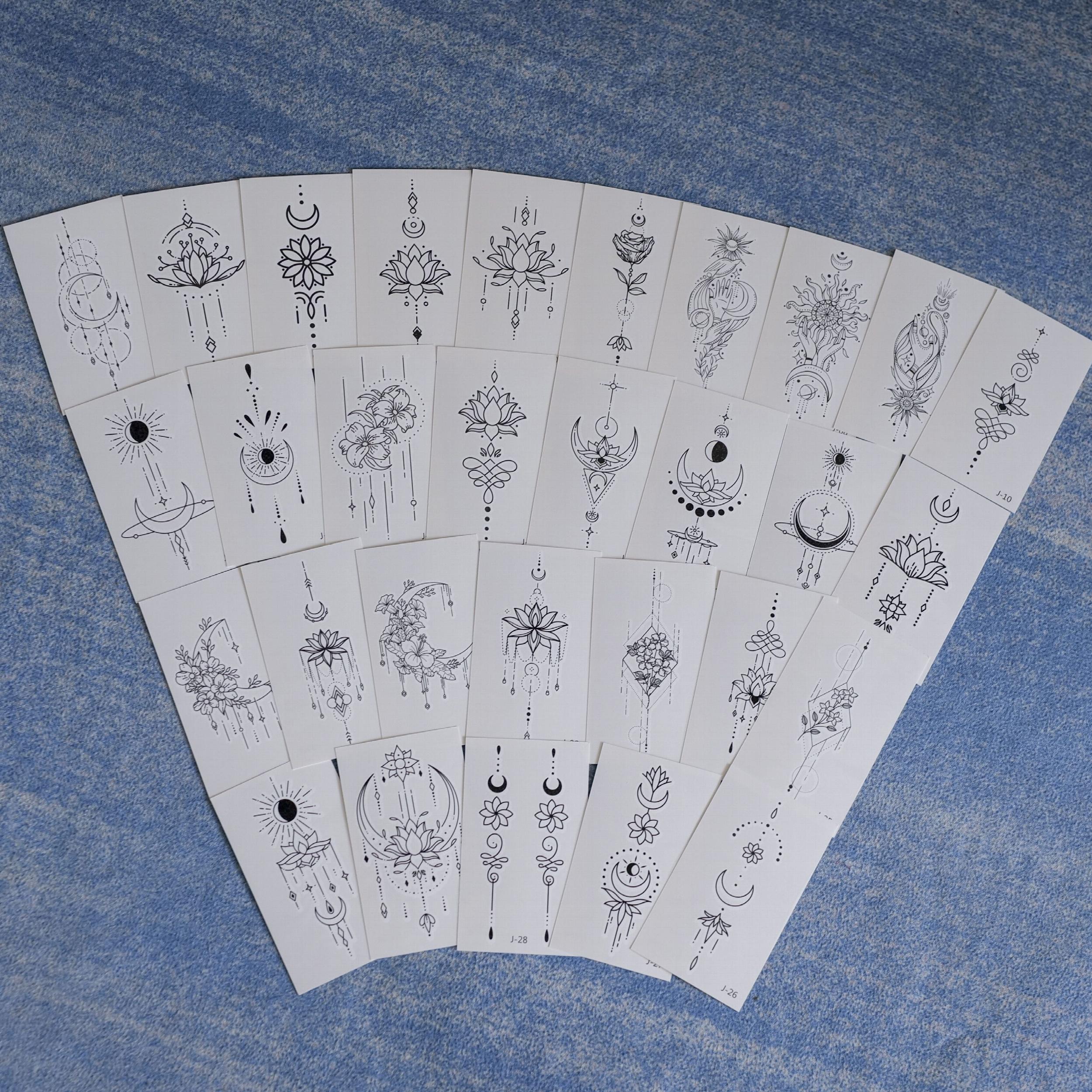 Moon Star Waterproof Temporary Tattoos, 30 Sheets