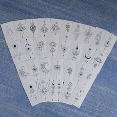 Moon Star Waterproof Temporary Tattoos, 30 Sheets