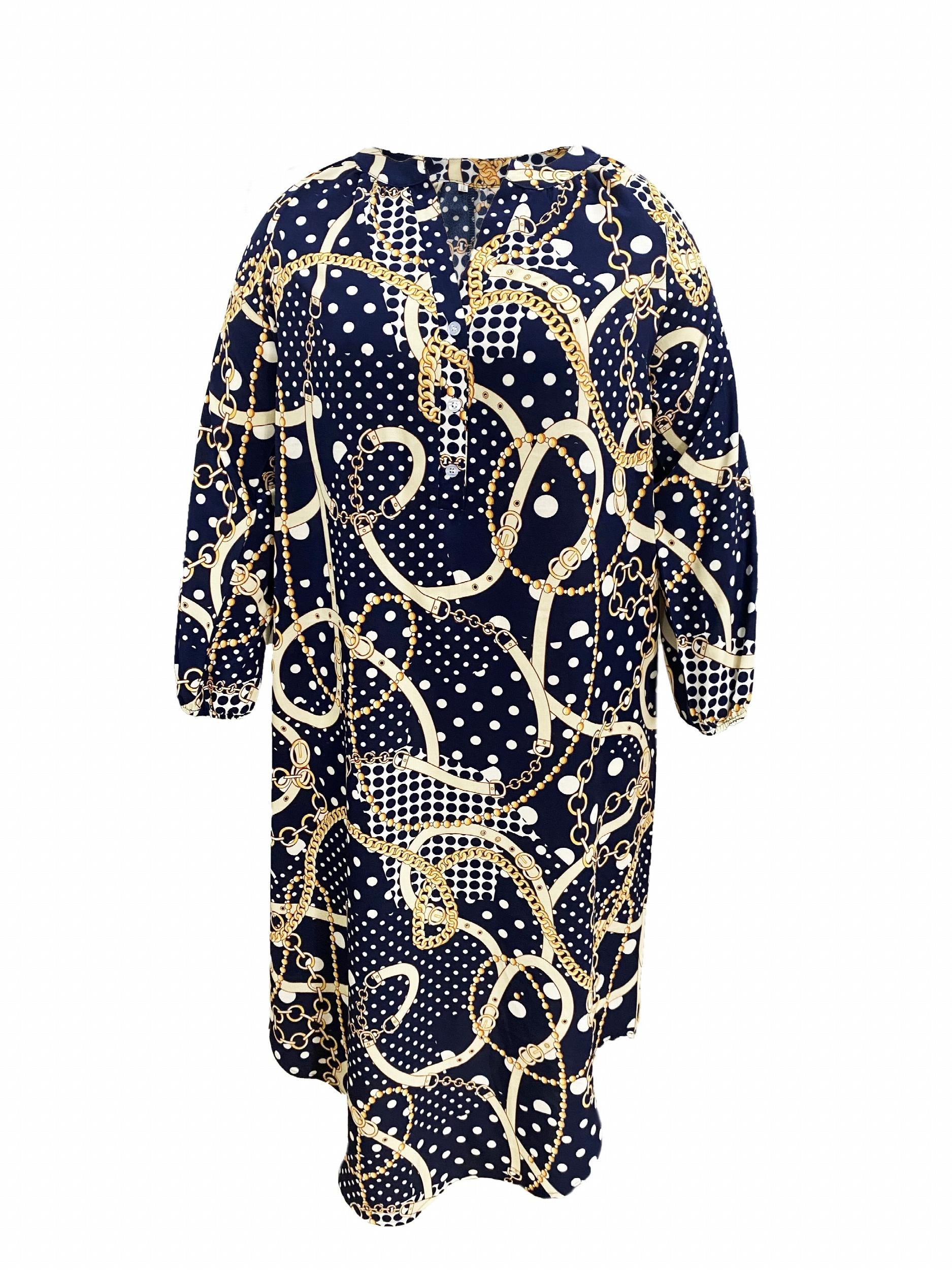  Print Button Up Maxi Dress