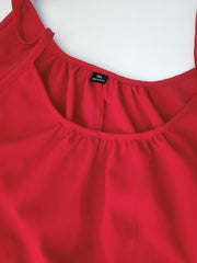  Solid Ruffle Trim Maxi Cami Dress