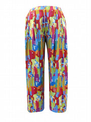 Women's Plus Contrast High Rise Wide Leg Pants With Pockets