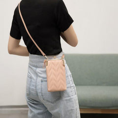 Small Shoulder Phone Bag Women Diamond Lattice Crossbody Messenger Mini Handbag